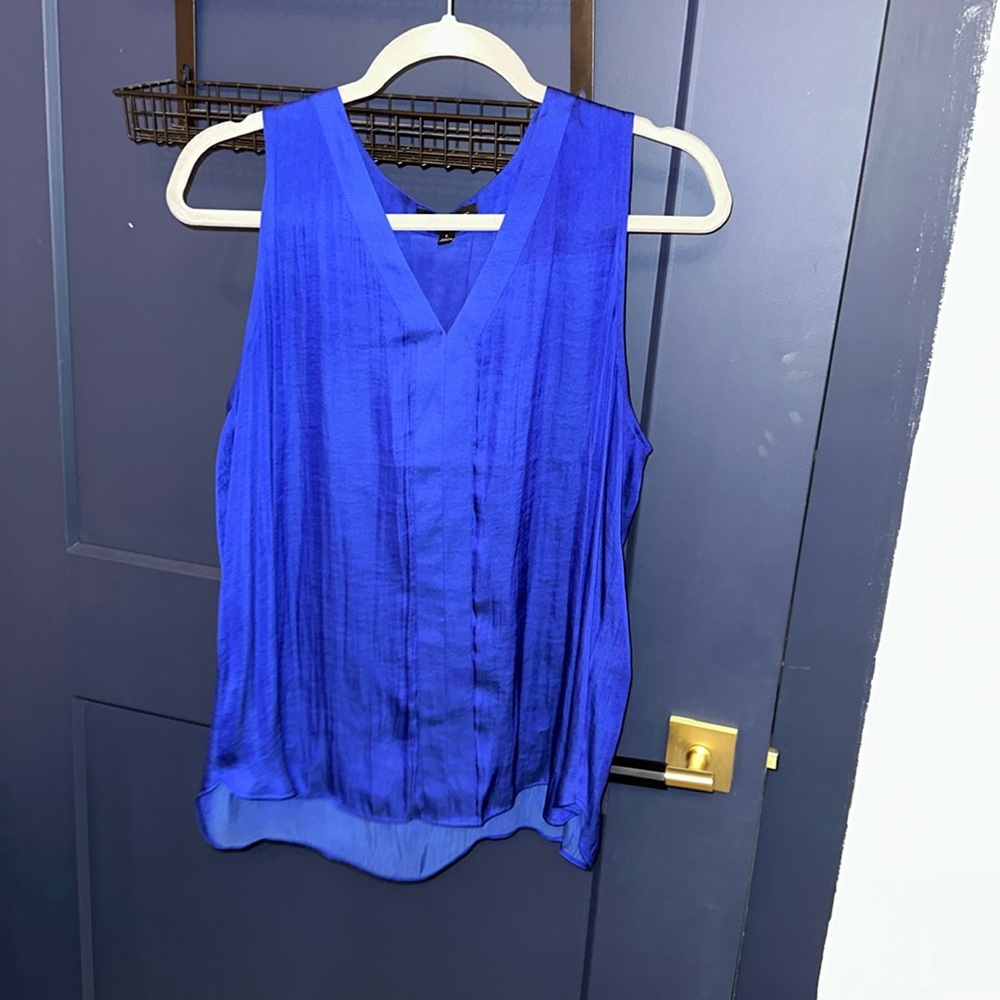 Banana Republic Cobalt Blue sleeveless silky blouse size L